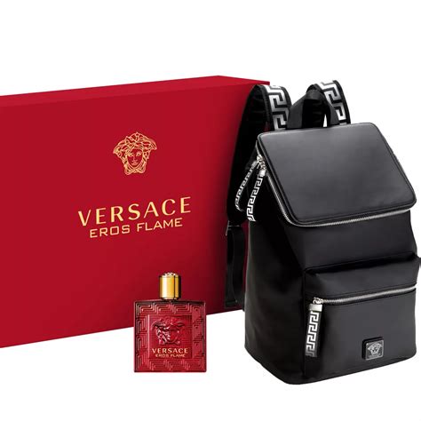 versace eros flame backpack gift set|Versace Eros edp gift set.